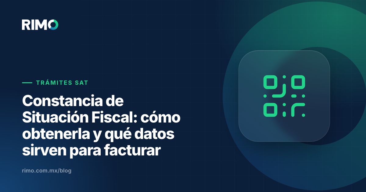 Ilustración de una constancia de situación fiscal con código QR