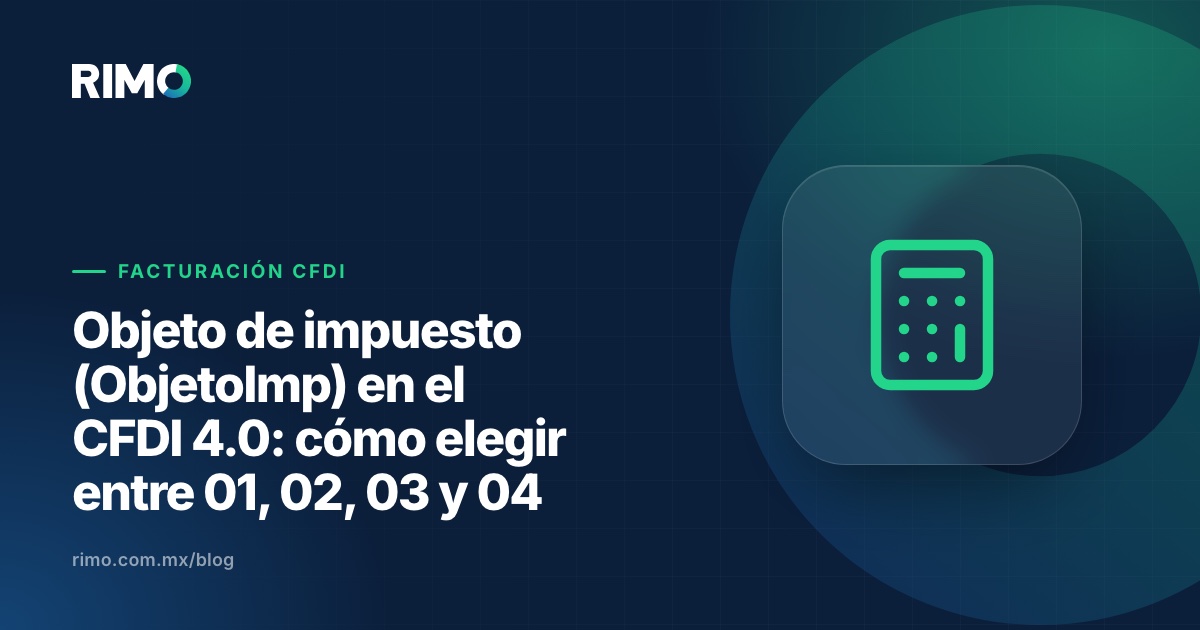 Ilustración de los conceptos de una factura con sus claves de objeto de impuesto