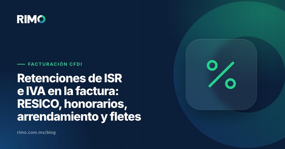 Ilustración de una factura con impuestos trasladados y retenidos